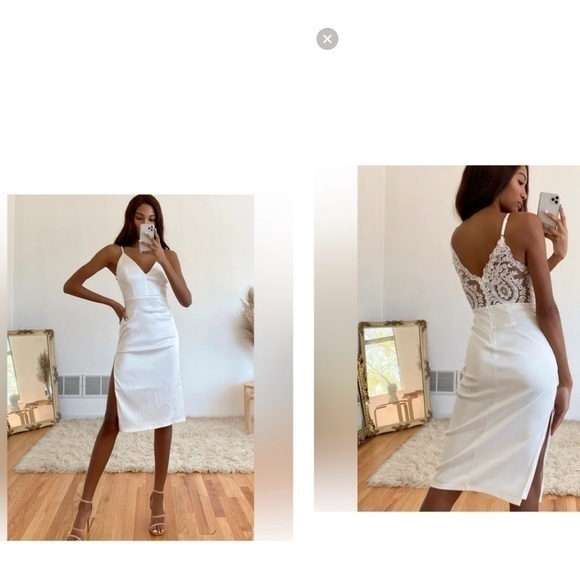 Lulus Dresses & Skirts - Lulus White Embroidered Bridal Shower Bachelorette Party Lace Dress Size L